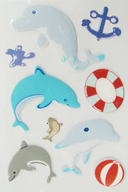 Voor het drukken geschikte Grappige Jonge geitjes Gezwollen Stickers voor 3D de Dolfijnenontwerp van Scrapbooking