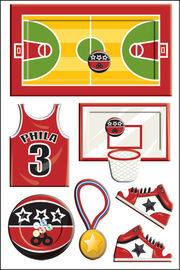 Het Type van basketbalsporten Uitstekende Stuk speelgoed Stickers als Promotiepuntenoem &amp; ODM