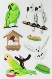 Decoratieve Vogeltje Kleine Gezwollen Stickers, Zachte Veilige Diy-Schuimstickers