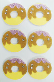 De doughnut om Verwarde Dierlijke Stickers, niet Geweven Douane schittert Stickers