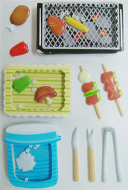 De kantoorbehoeften Gepersonaliseerde Uitstekende Stuk speelgoed Stijl van de Stickersbarbecue 3D voor Kindjongen