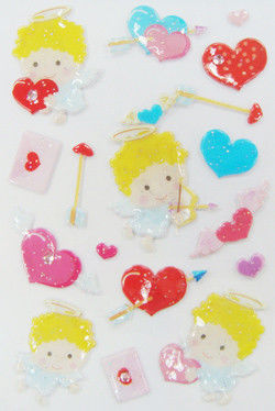 De interesserende 3d Stickers van Valentine Kawaii, de Stickers van het Liefdehart voor Promotie