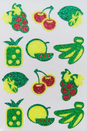 Gezwollen Sparkly schittert Stickers, de Stickers van het Schuimfruit voor Zakken 80mm X 120mm