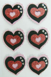 Het roze schittert Douanehart Gevormde Stickers Voor het drukken geschikt voor Valentijnskaartendag